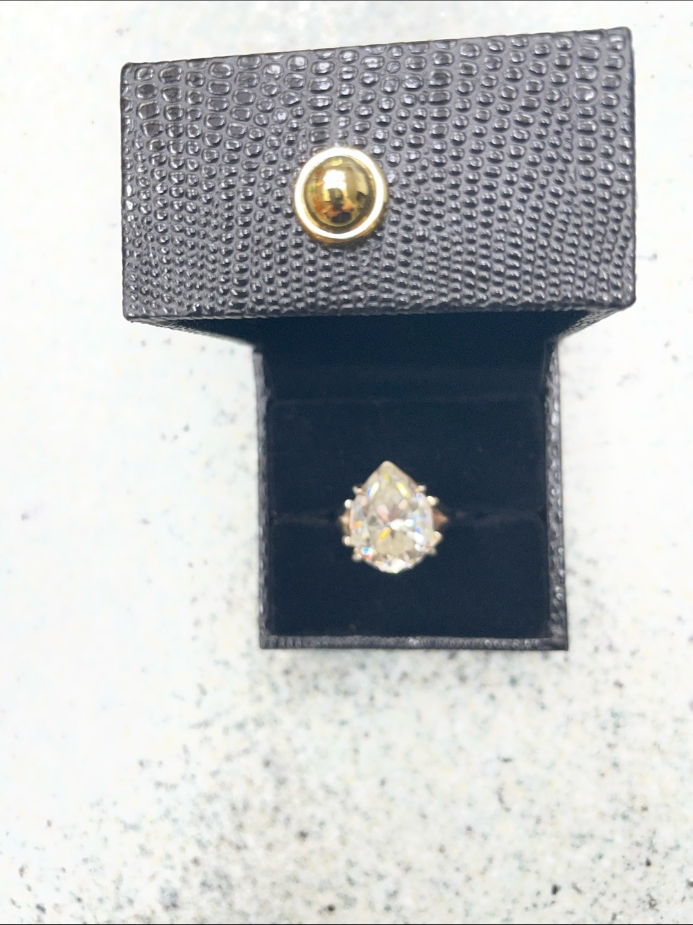 Pear-Cut Solitaire Ring with moissanite  Stone - Women Jewelry